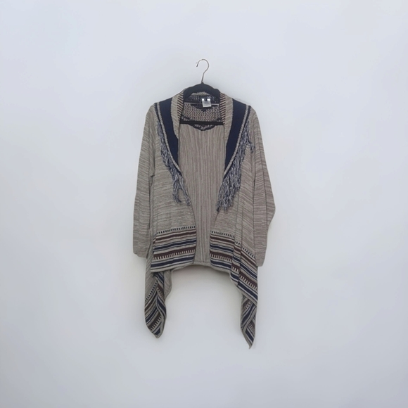 RXB Tan Striped Fringe Cardigan - Picture 2 of 7